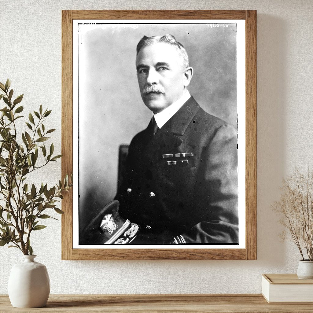 Historic Adm. H.H. Hough Print, Vintage Art