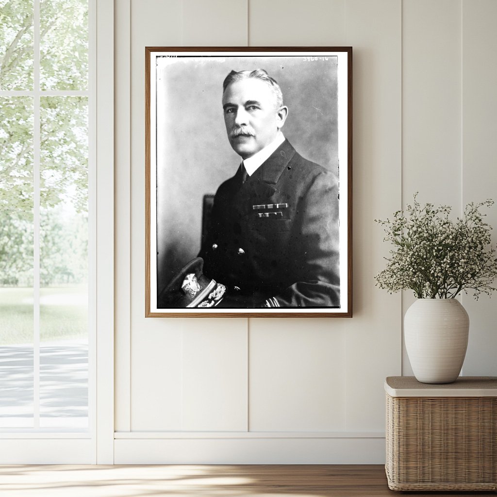 Historic Adm. H.H. Hough Print, Vintage Art