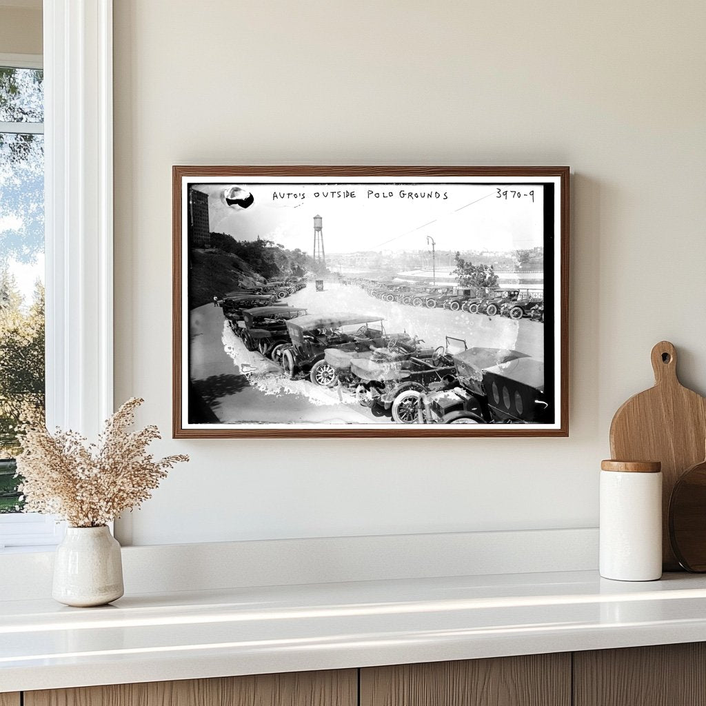 1916 Polo Grounds: Vintage Cars & Baseball Spirit