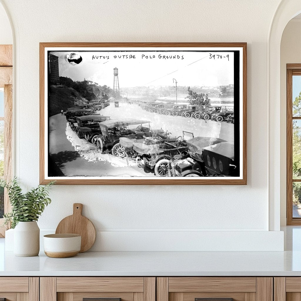 1916 Polo Grounds: Vintage Cars & Baseball Spirit