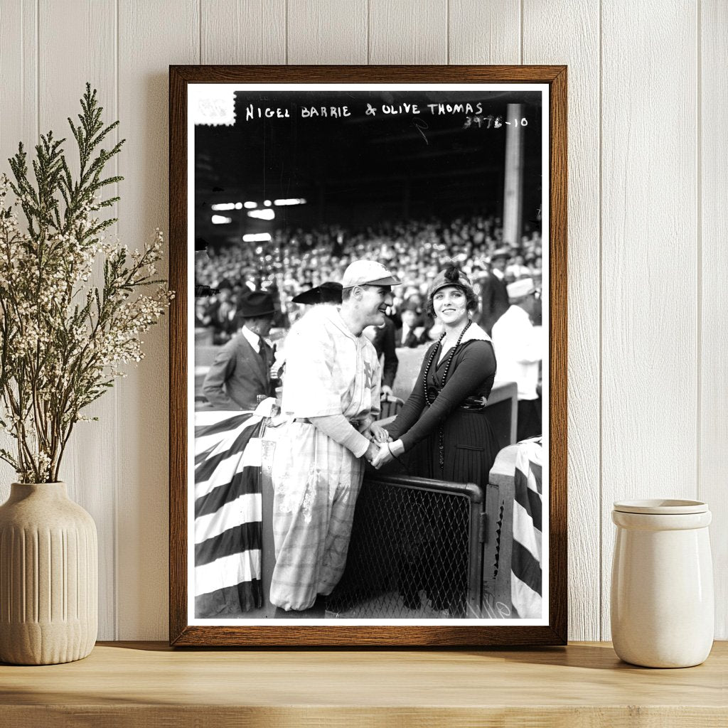 1916 Baseball Star Nigel Barrie with Olive Thomas