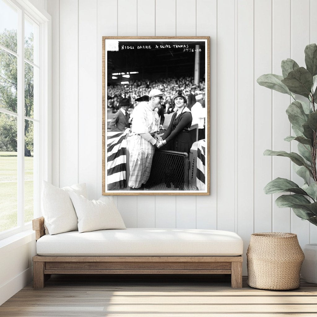 1916 Baseball Star Nigel Barrie with Olive Thomas