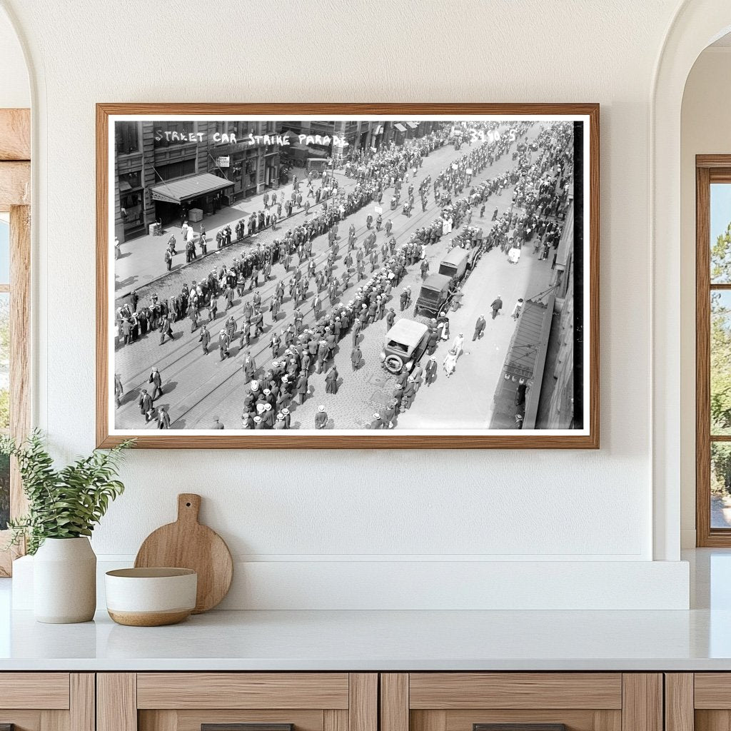 1916 Labor Movement: Streetcar Strike Parade Scene