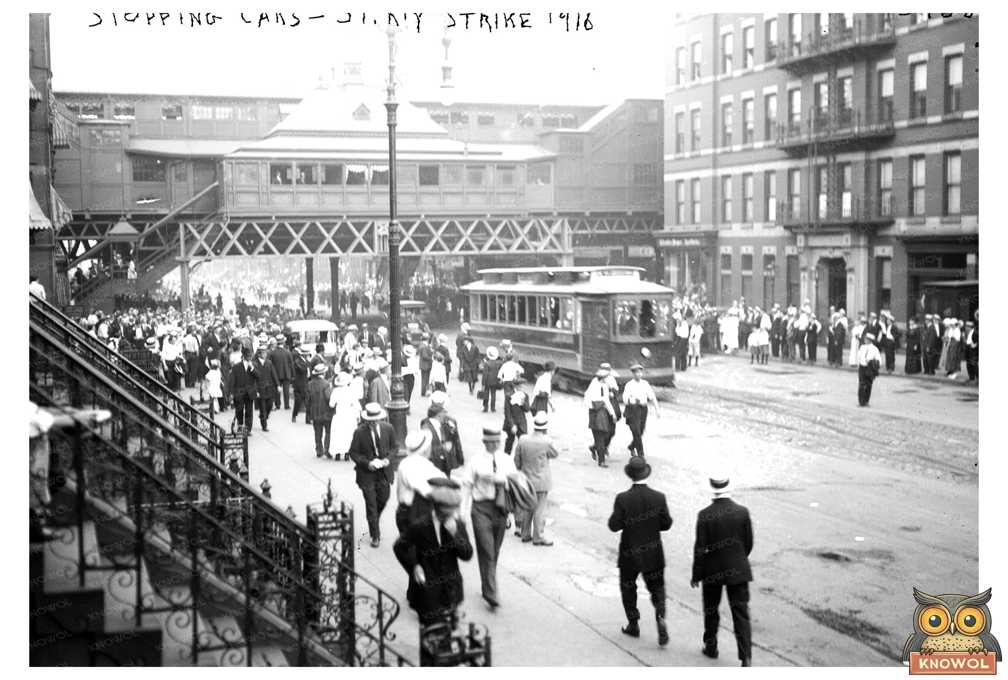 1916 St. RY Strike: Workers Halt Cars in Protest