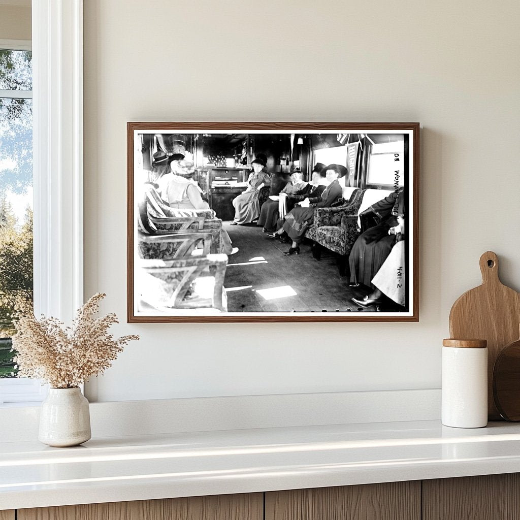 1916 Vintage Woman Travelling by Train