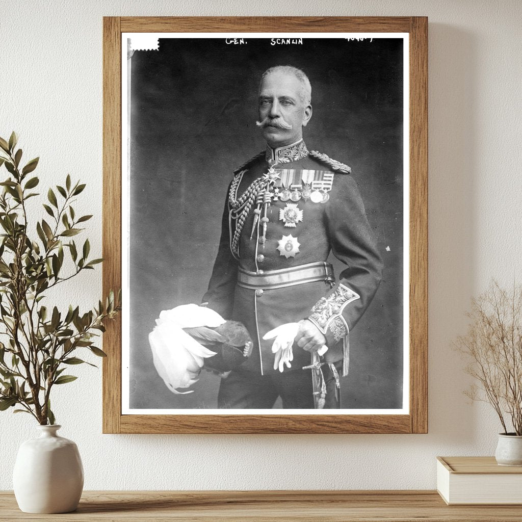 Historic Gen. Scanlin Print, Vintage Art