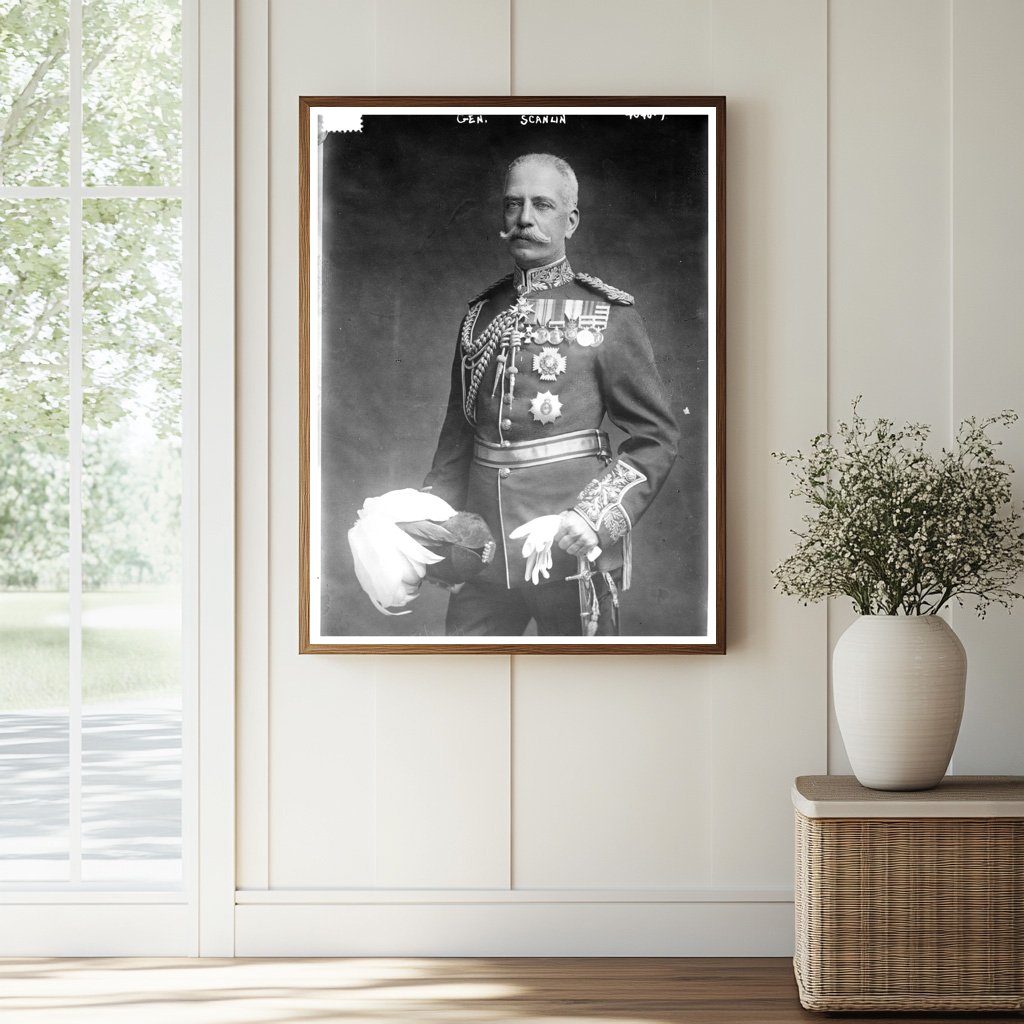 Historic Gen. Scanlin Print, Vintage Art
