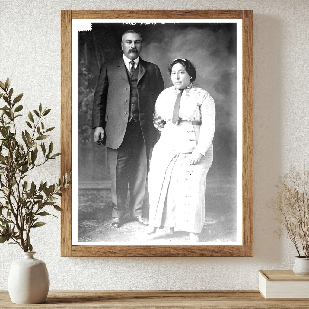 Historic Louis Agard & wife Print, Vintage Art