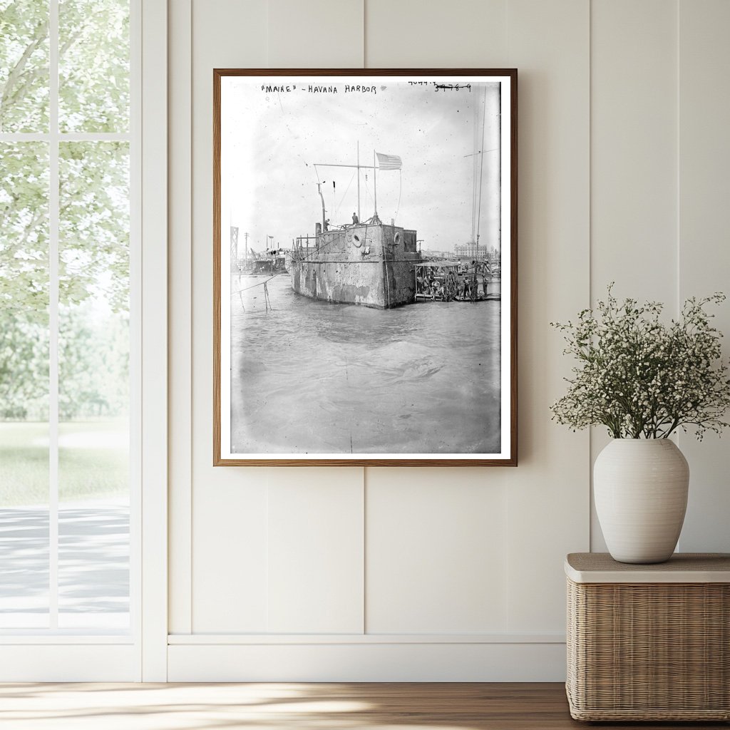 Historic MAINE, Havana Harbor Print, Vintage Art