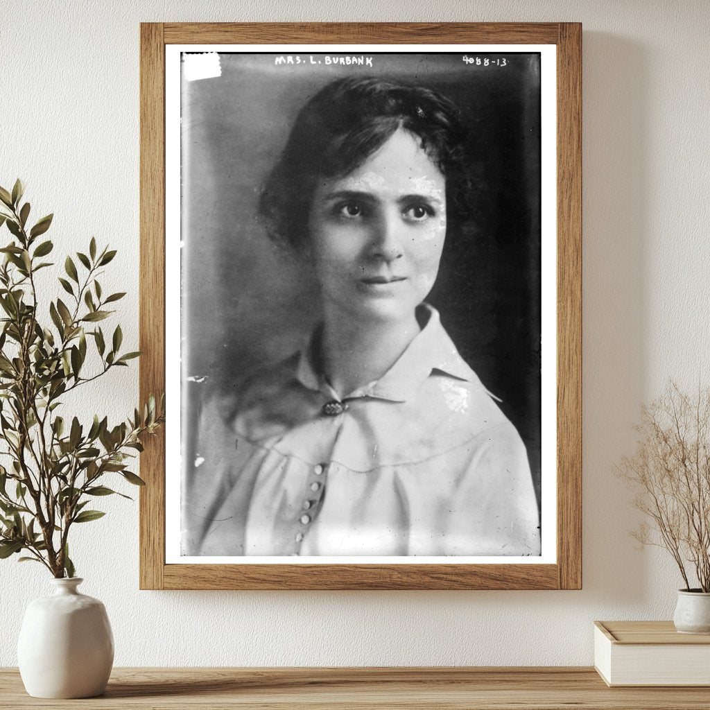 Historic Mrs. L. Burbank Print, Vintage Art