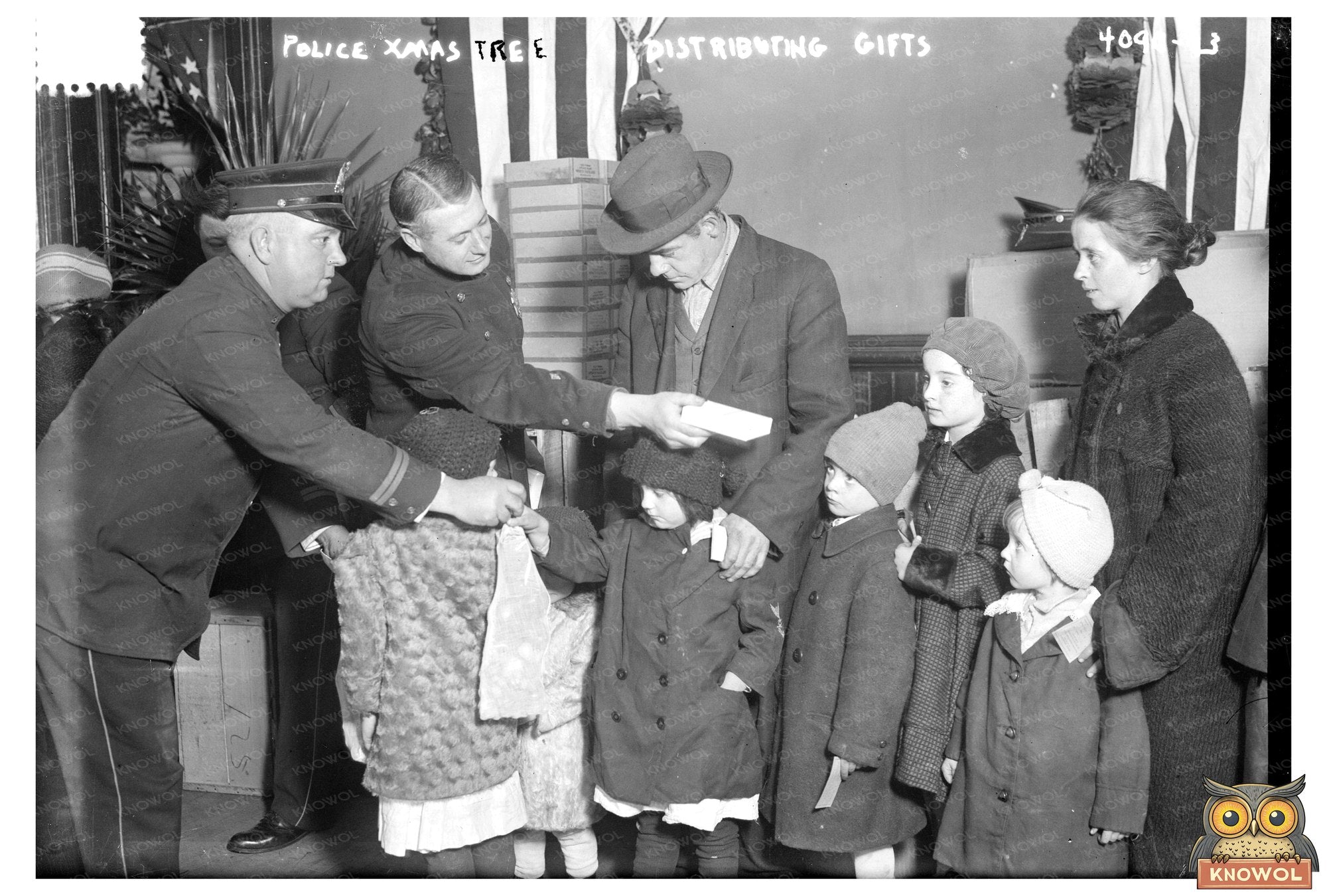 1920s Festive Police Christmas Gift Distribution