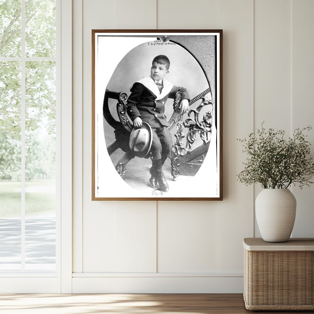 Historic F. Estrada Cabrera Print, Vintage Art