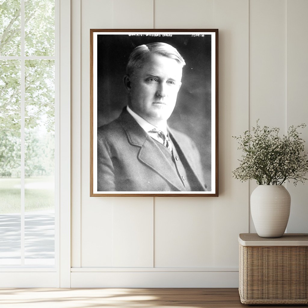 Historic Gov. R.L. Williams (Okla) Print, Vintage Art