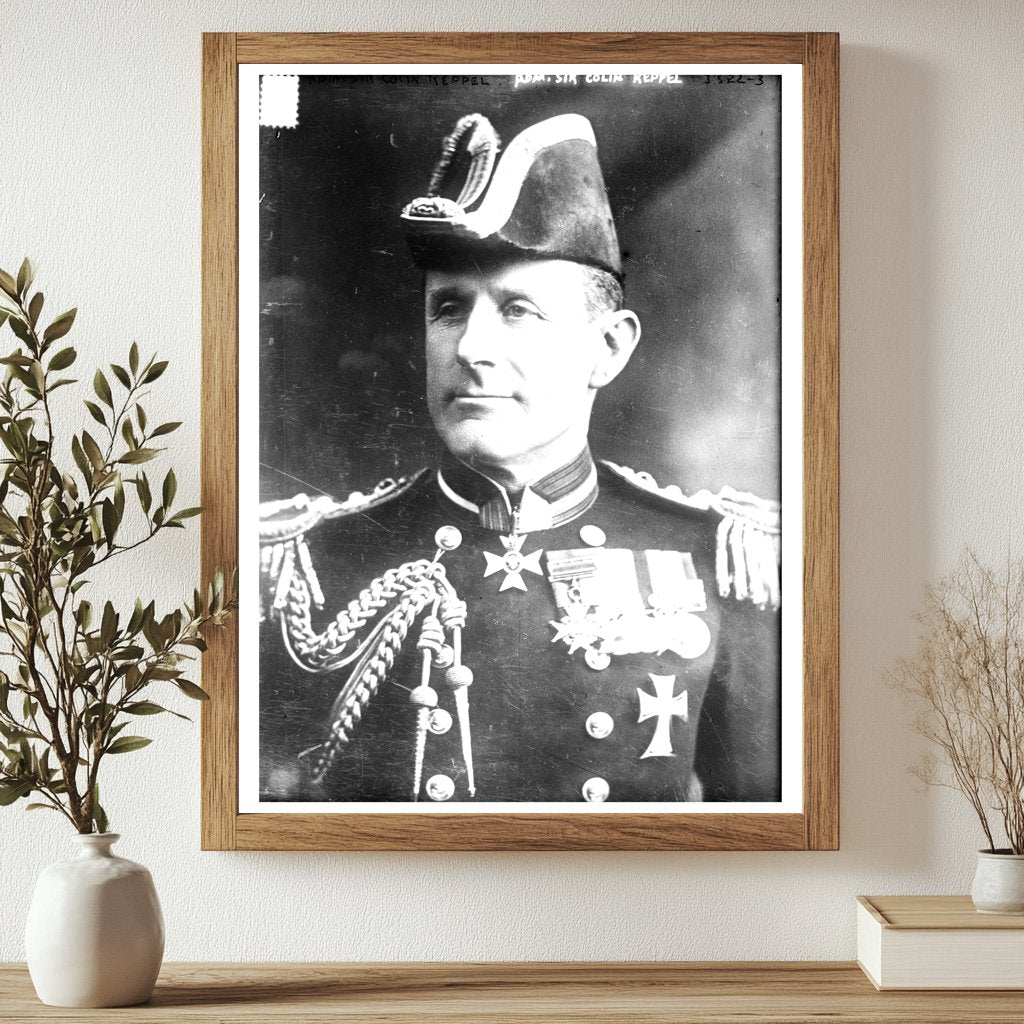 Historic Adm. Sir Colin Keppel Print, Vintage Art