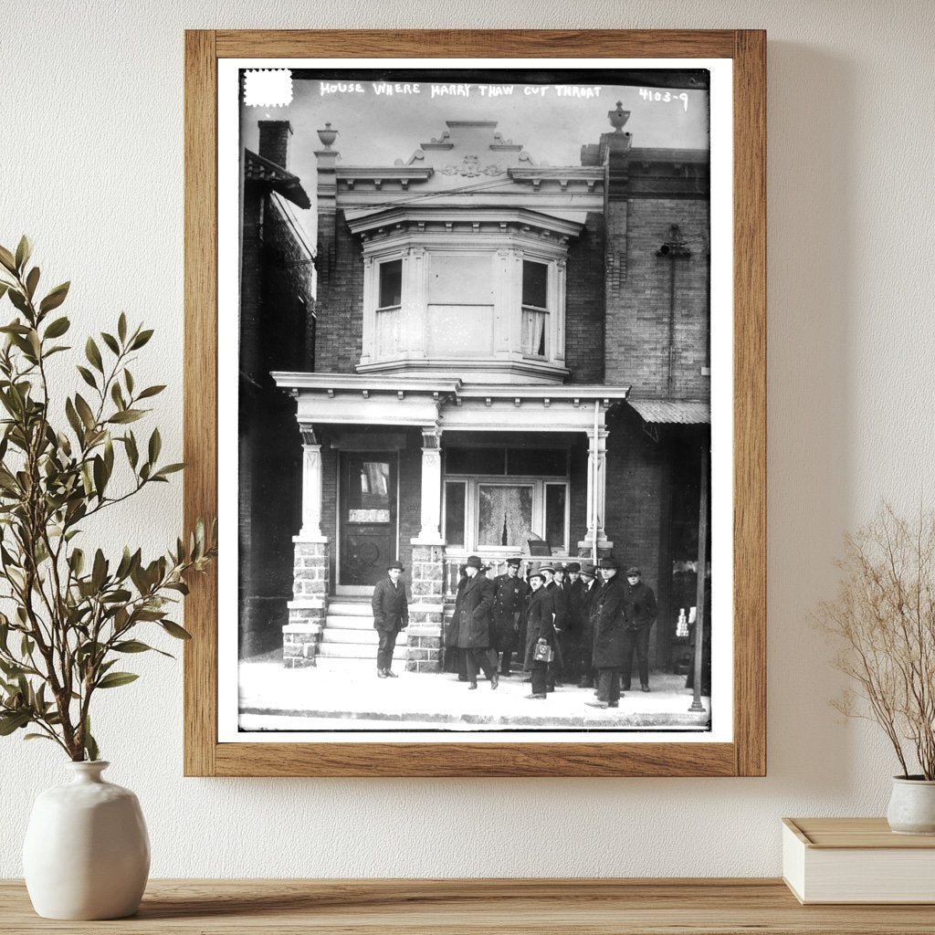 Historic House where Harry Thaw cut throat Print, Vintage Art