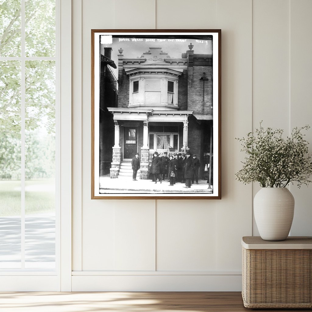 Historic House where Harry Thaw cut throat Print, Vintage Art