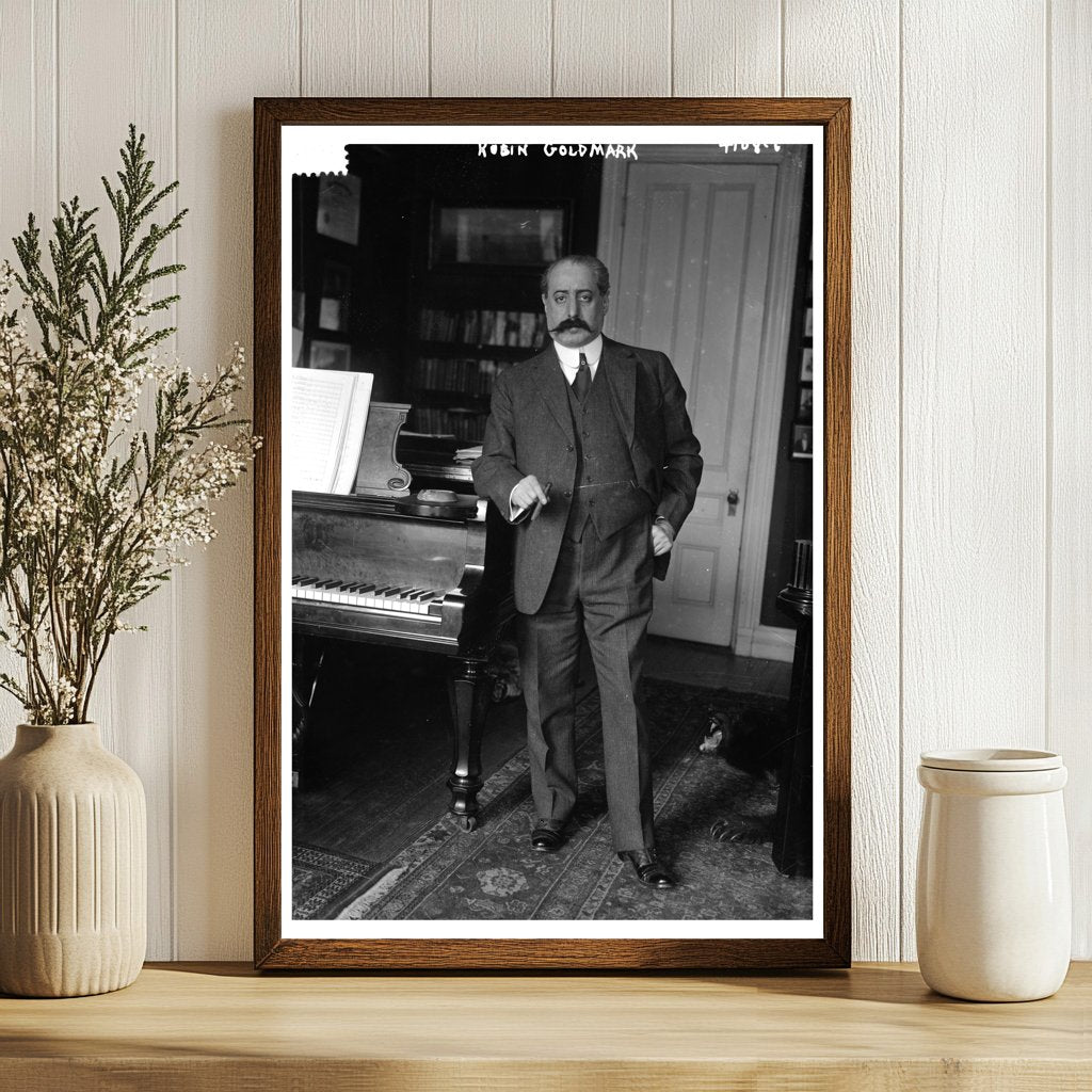 Captivating Portrait of Composer Rubin Goldmark, 1917