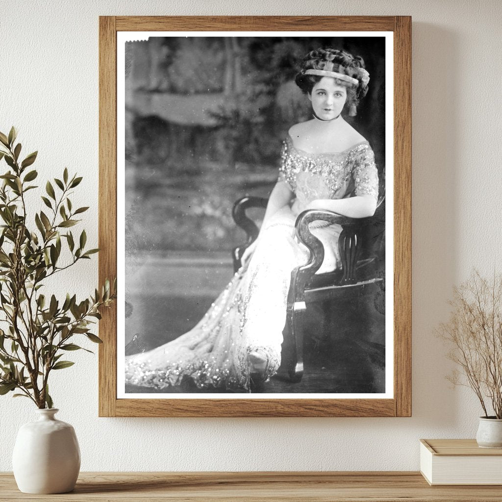 Historic Mrs. Hugh R. French Print, Vintage Art