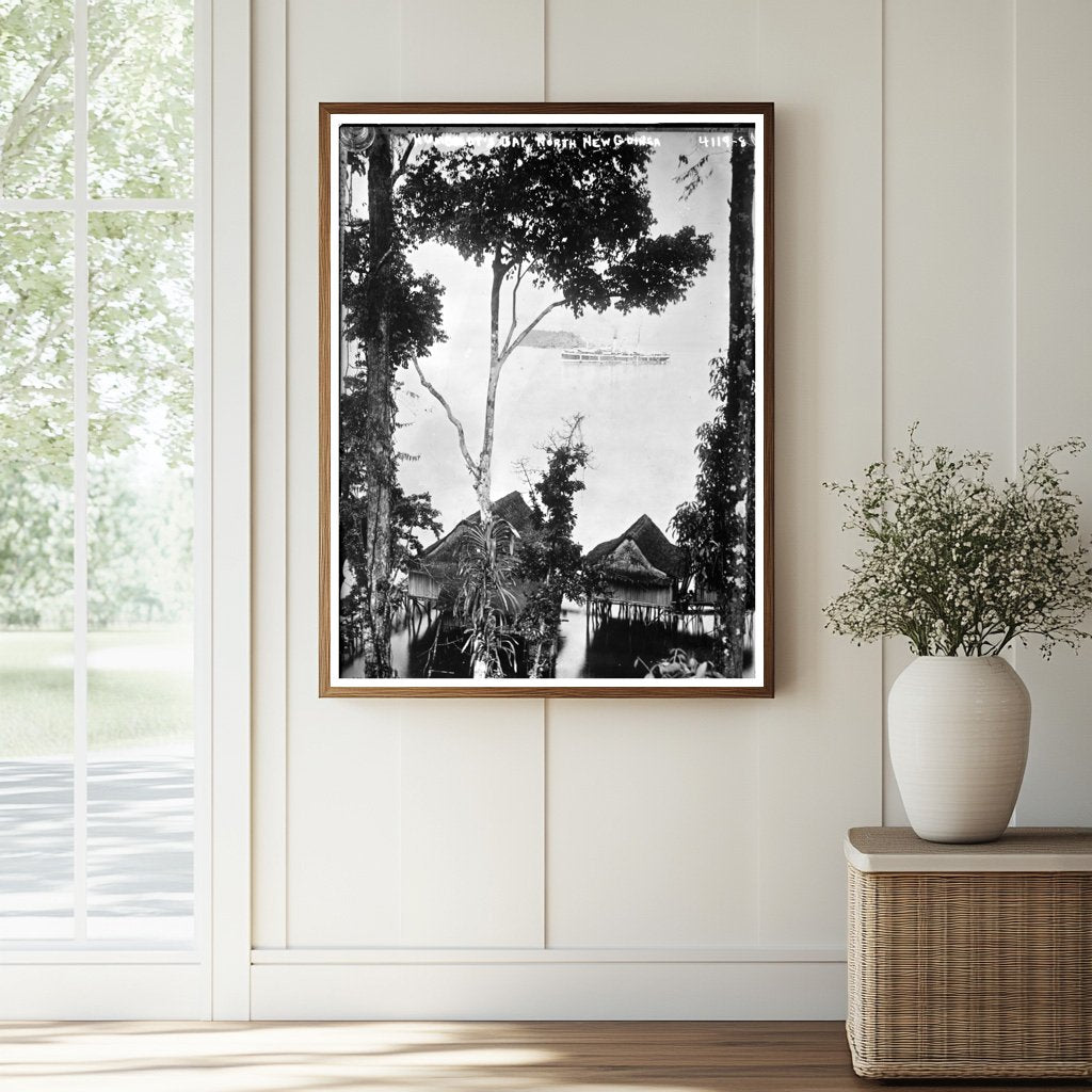 Historic Humboldt's Bay, North New Guinea Print, Vintage Art