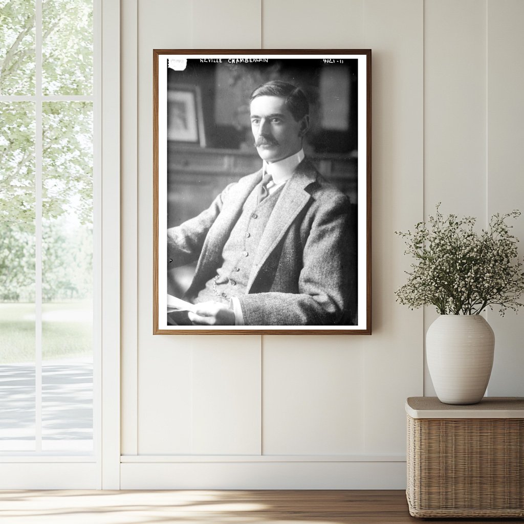 Historic Neville Chamberlain Print, Vintage Art