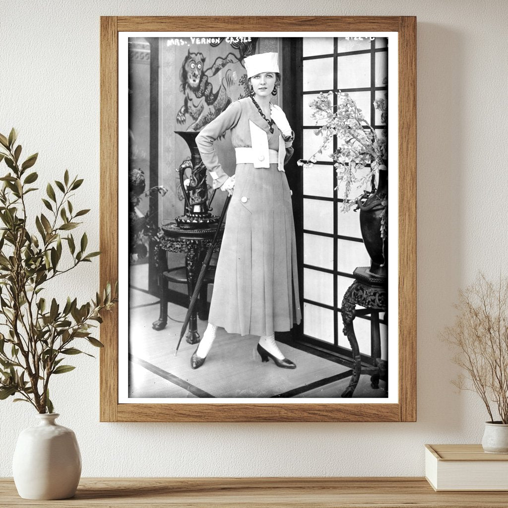 Historic Mrs. Vernon Castle Print, Vintage Art
