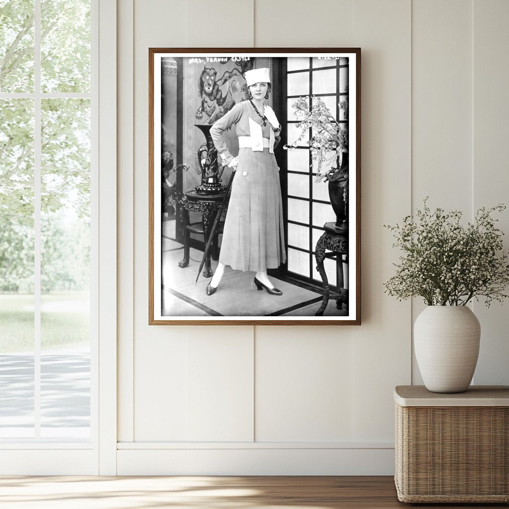 Historic Mrs. Vernon Castle Print, Vintage Art