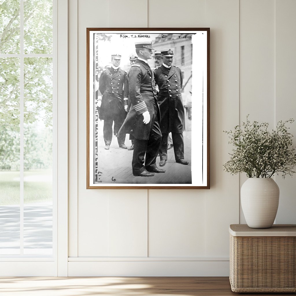 Historic Adm. T.S. Rodgers Print, Vintage Art