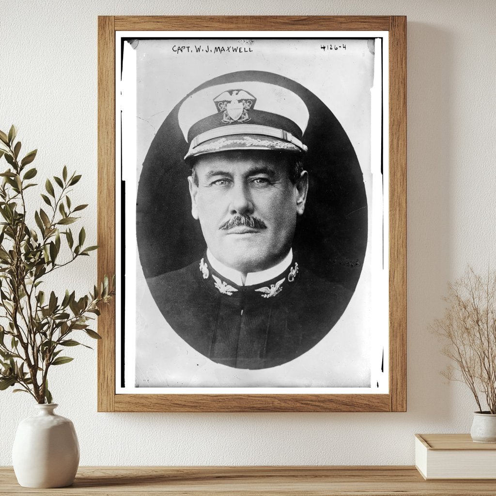 Historic Capt. W.J. Maxwell Print, Vintage Art