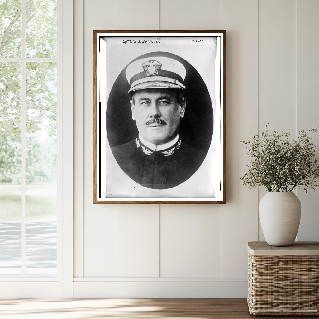 Historic Capt. W.J. Maxwell Print, Vintage Art