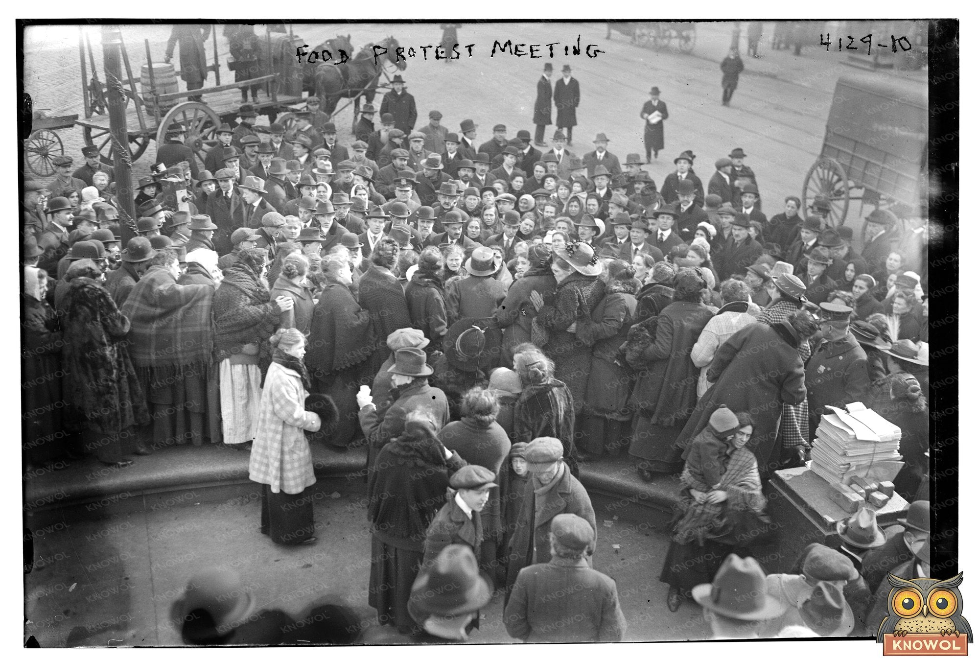 1917 Food Protest Rally in New York City Streets