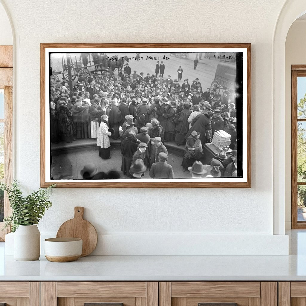 1917 Food Protest Rally in New York City Streets