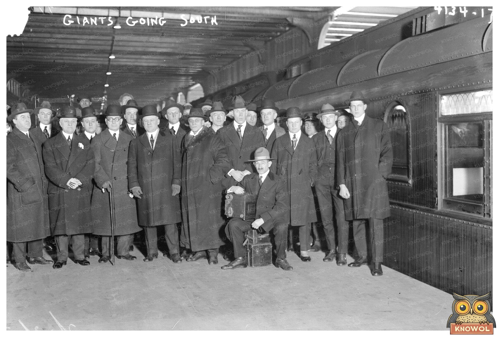 1917 New York Giants Team Departing for Spring Training
