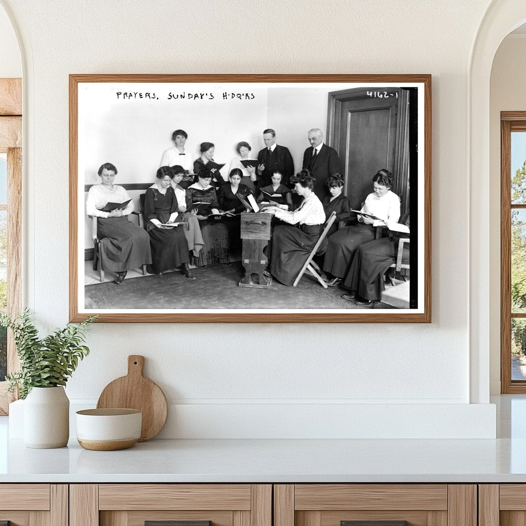 1917 Sunday Prayers: Early 20th Century Faith Gathering