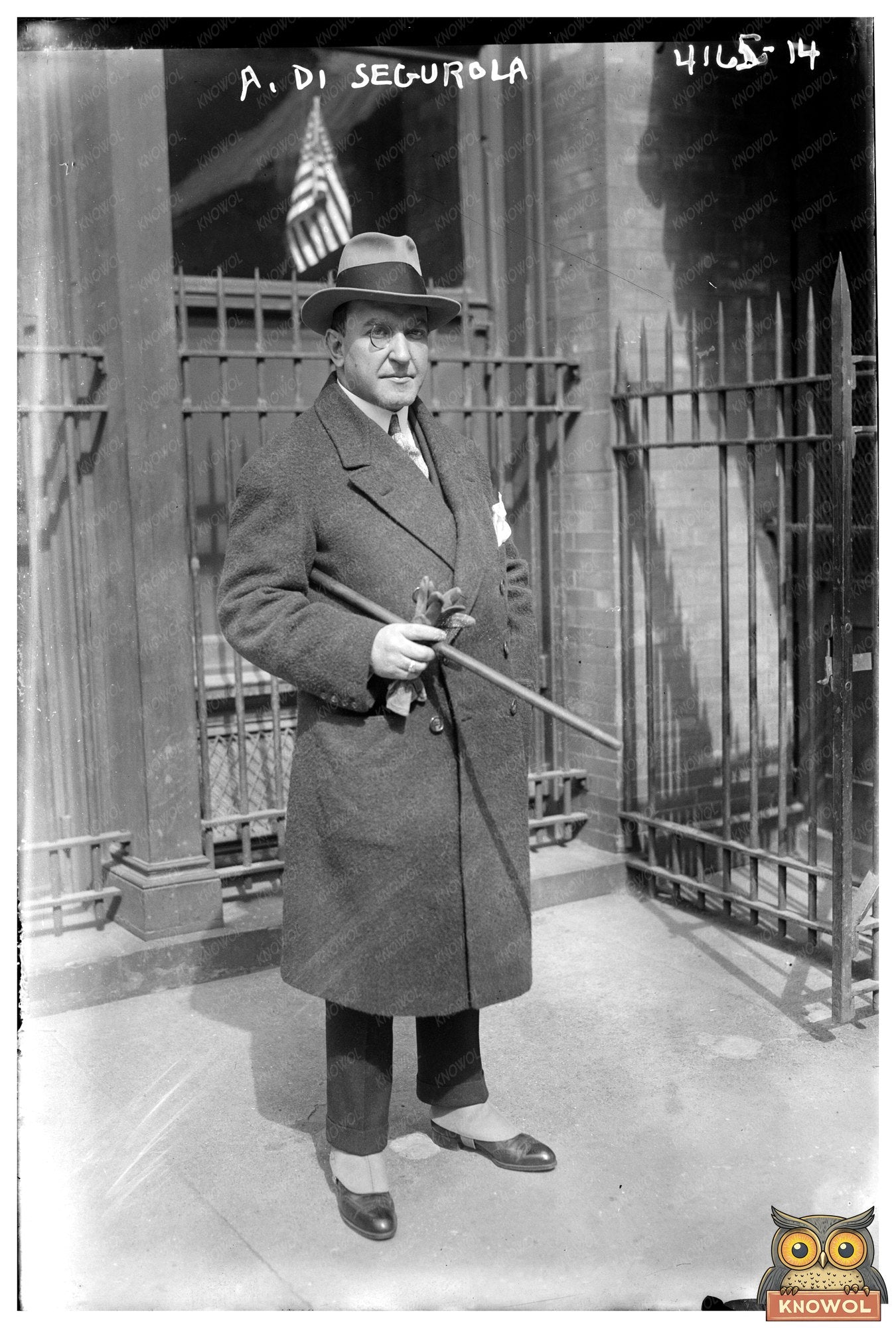 Vintage Glass Negative of a Notable Figure, 1915-1920