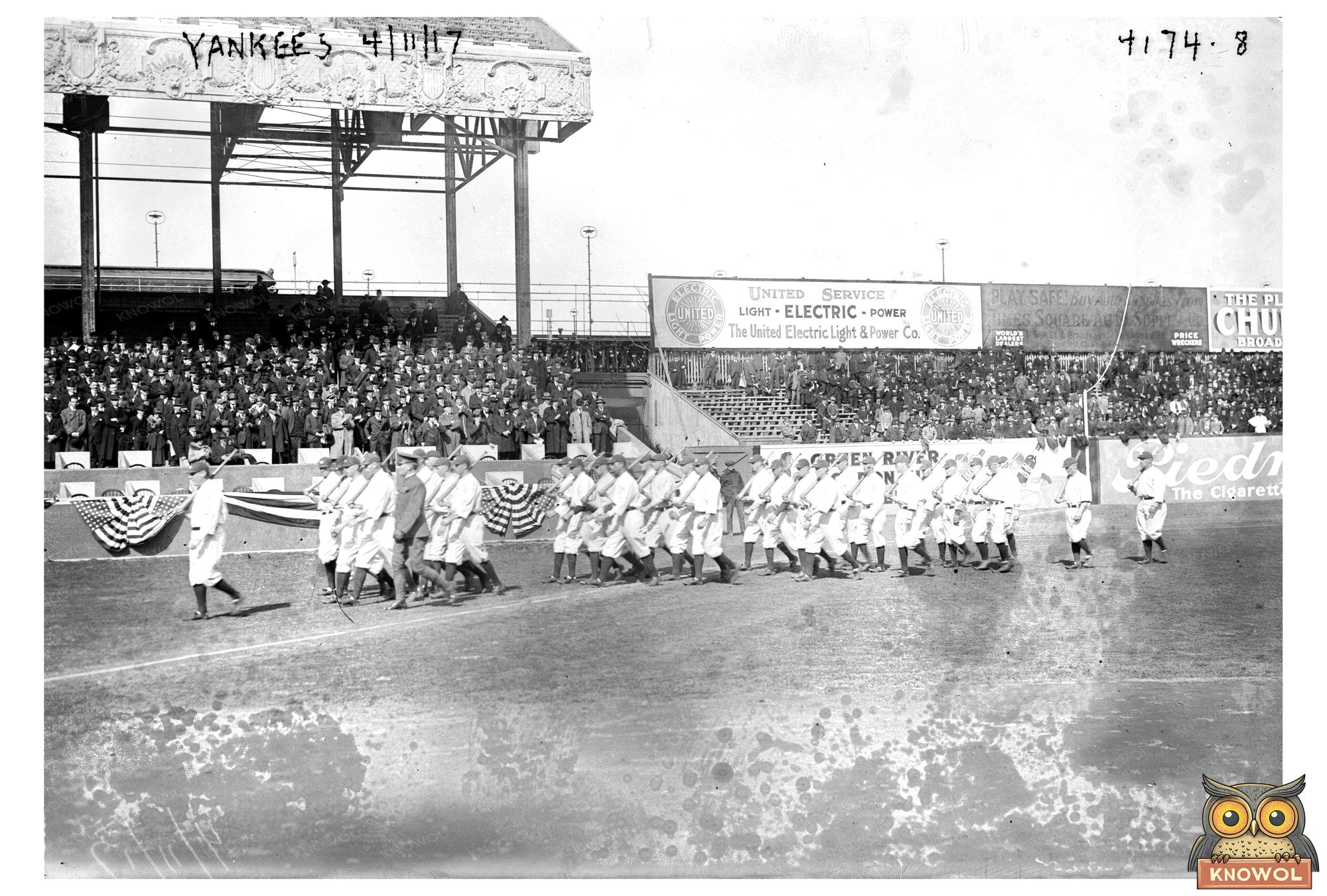1917 Yankees Baseball Team Drills in Spring Training