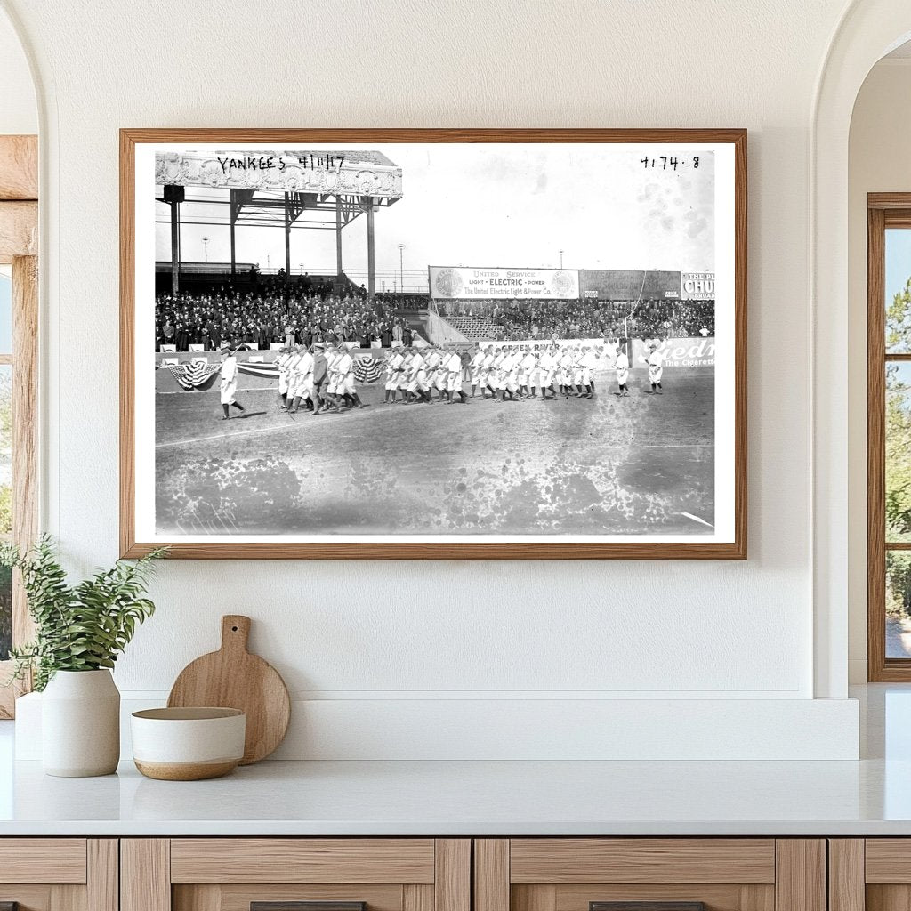 1917 Yankees Baseball Team Drills in Spring Training