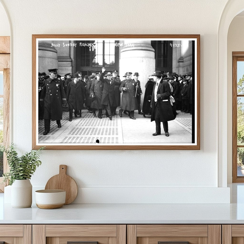 Evangelist Billy Sunday Arrives in Vibrant NYC, ca 1915