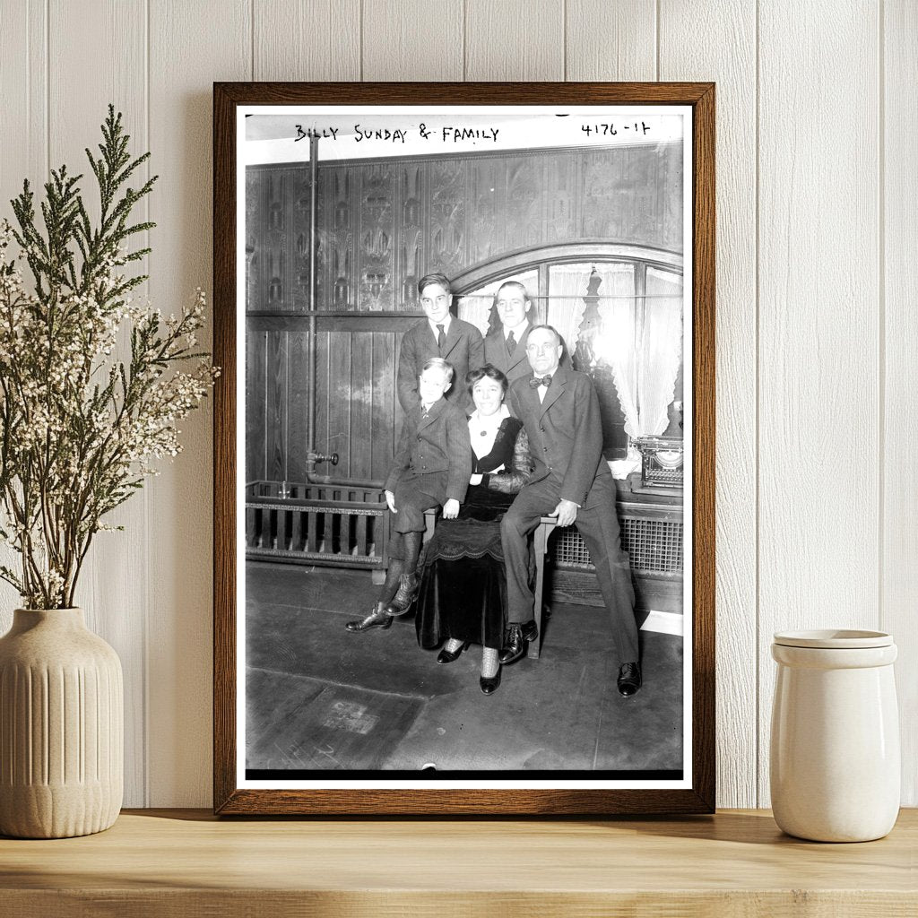 1915 Family Portrait of Baseball Legend Billy Sunday