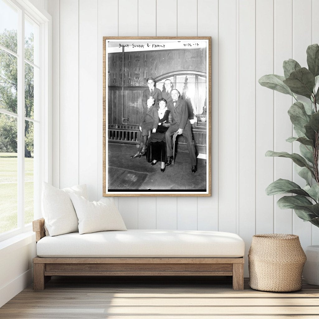 1915 Family Portrait of Baseball Legend Billy Sunday