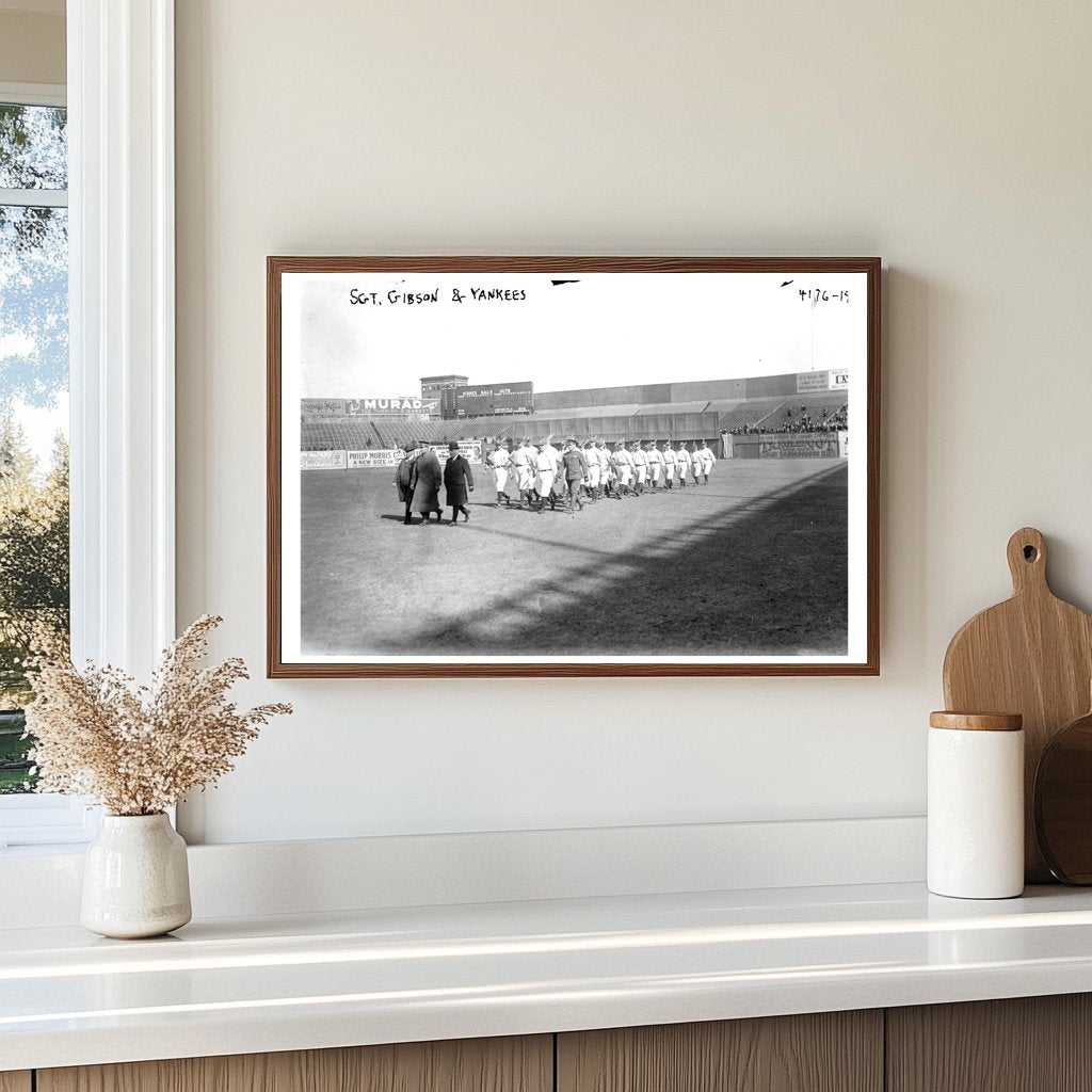 World War I: Sgt. Gibson Coaching Soldiers in Baseball