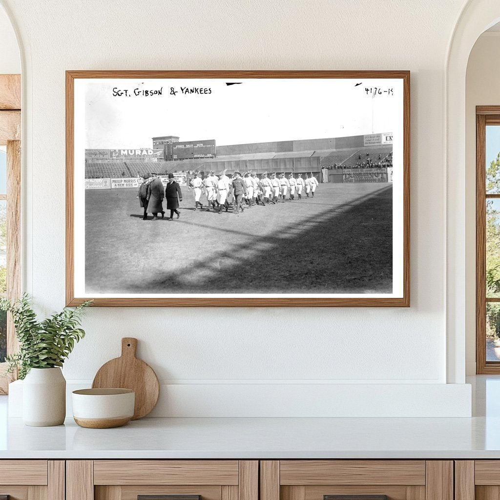 World War I: Sgt. Gibson Coaching Soldiers in Baseball