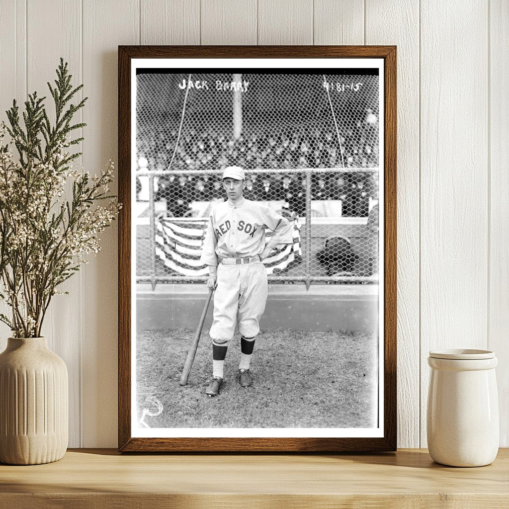 1917 Boston Baseball Star: Jack Barry in Action