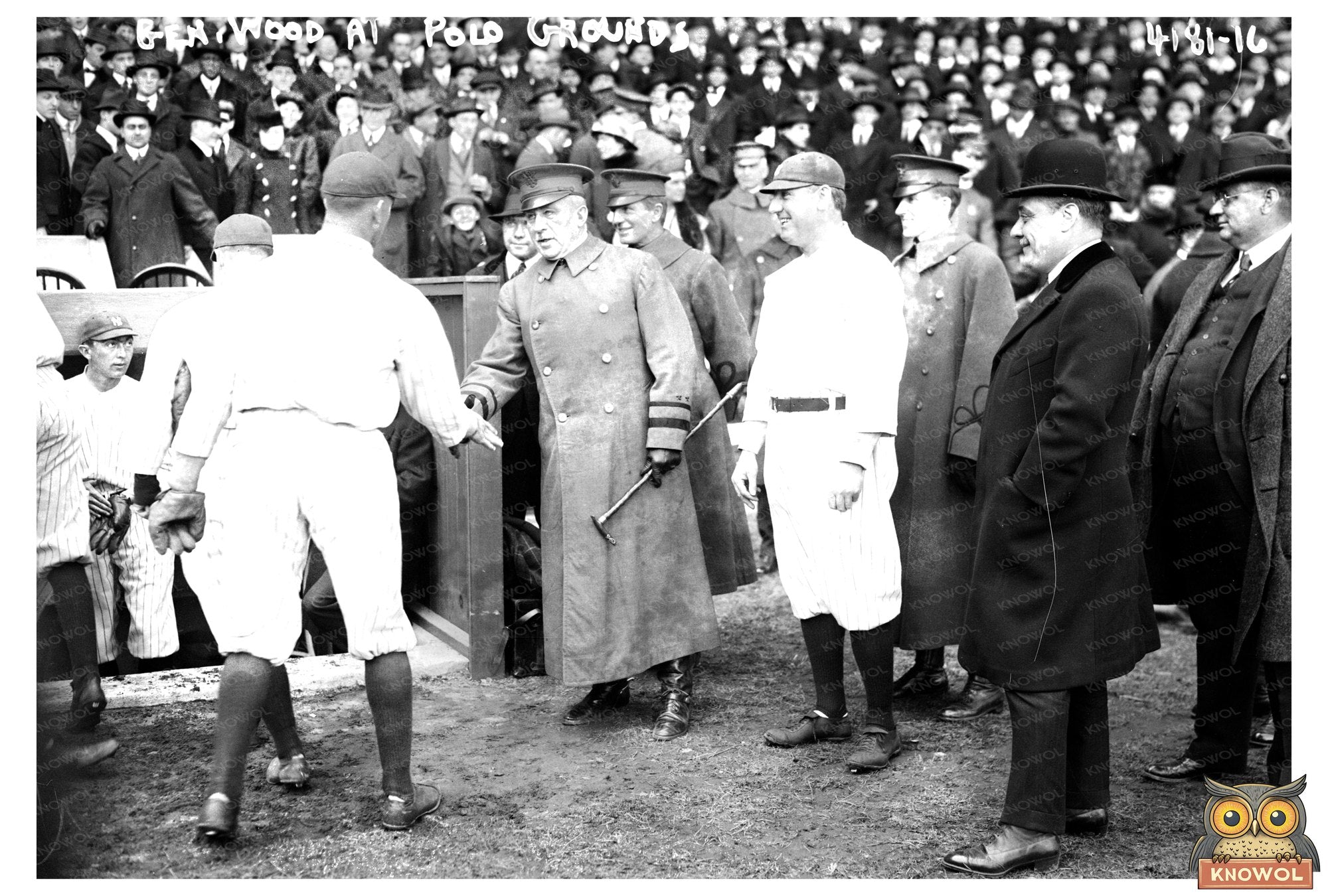 Historic Handshake: General Wood & Yankees Star, 1917