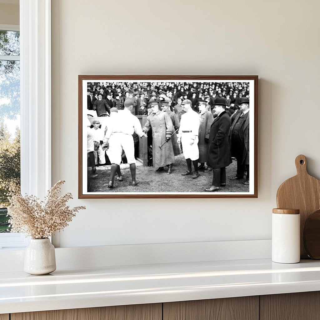 Historic Handshake: General Wood & Yankees Star, 1917