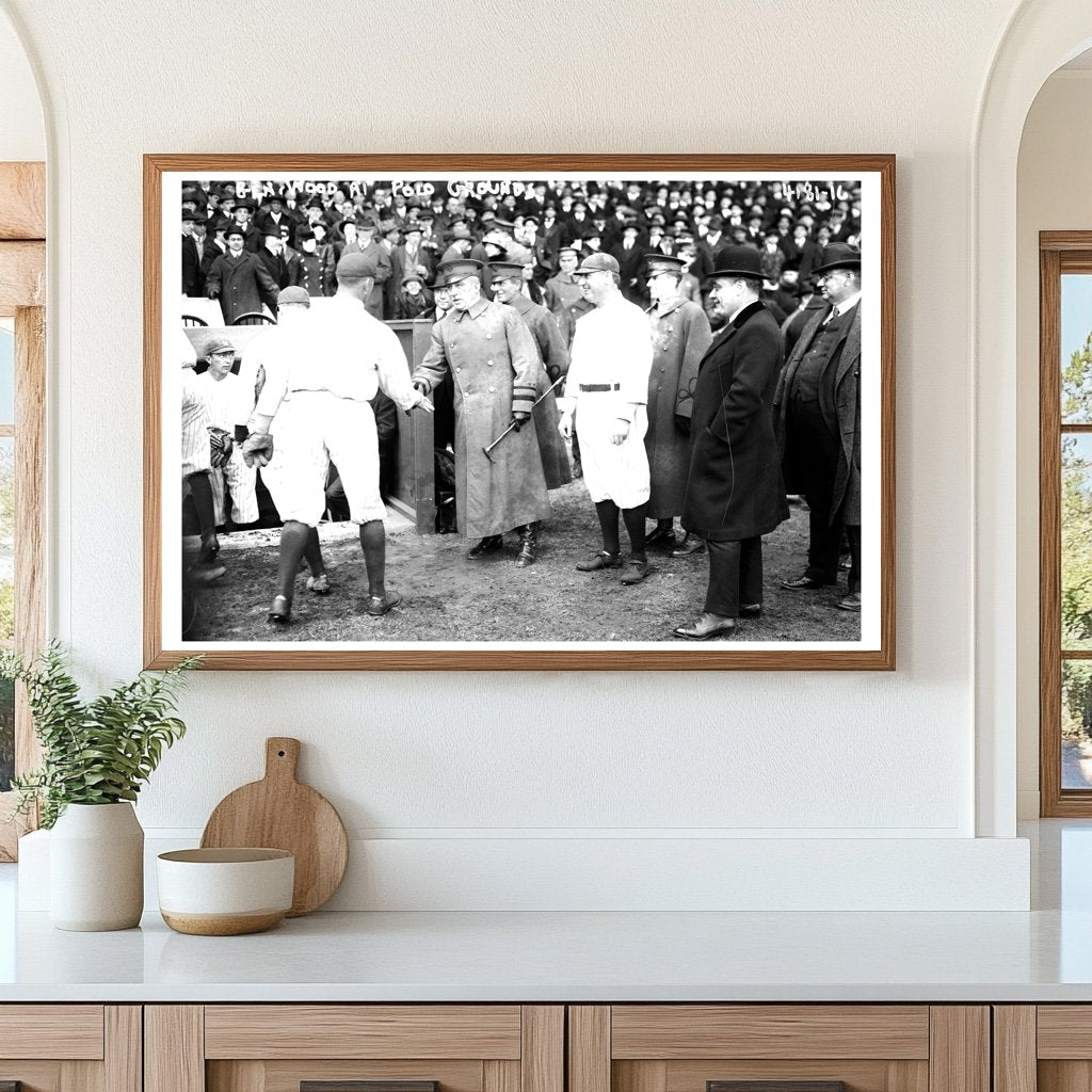 Historic Handshake: General Wood & Yankees Star, 1917