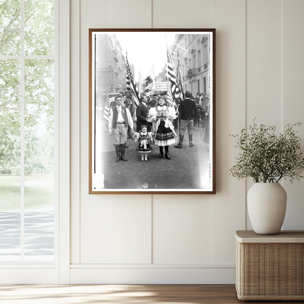 Historic Bohemians in "Wake up" parade Print, Vintage Art