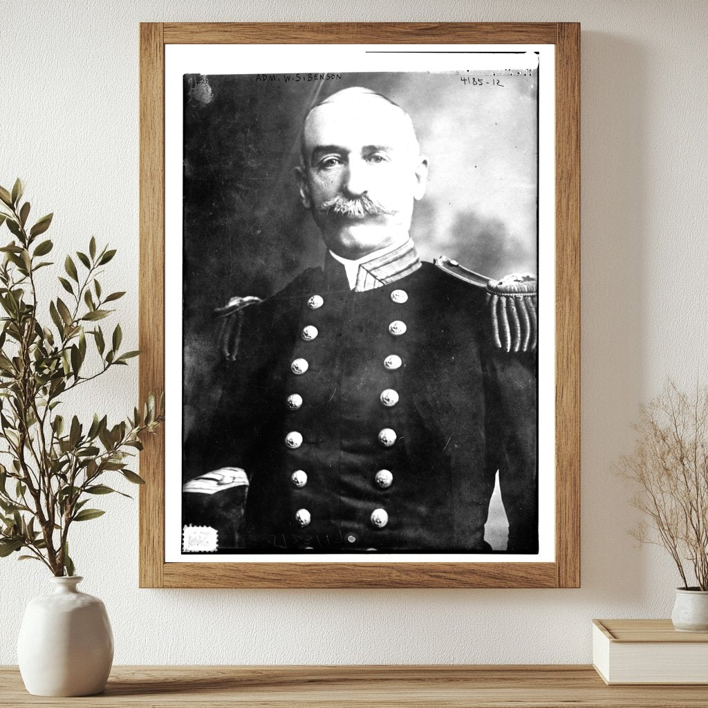 Historic Adm. W.S. Benson Print, Vintage Art