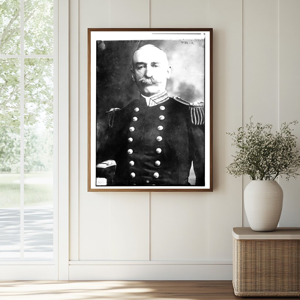Historic Adm. W.S. Benson Print, Vintage Art