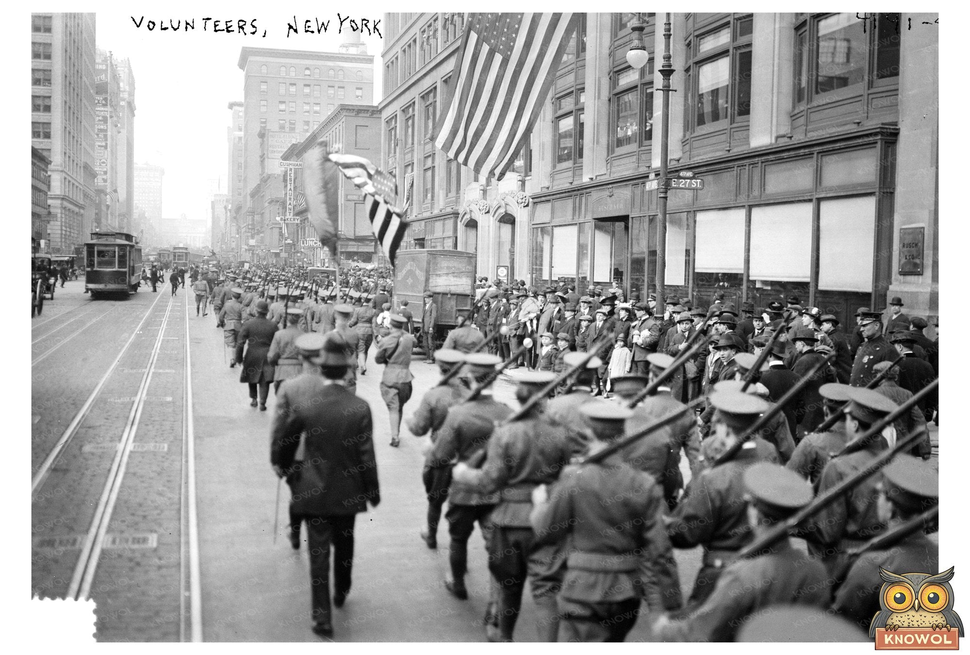 New York Volunteers Rally for WWI Efforts, 1917-1918