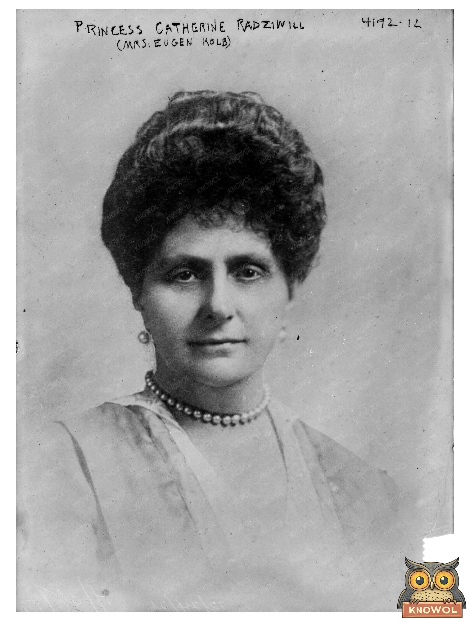 Historic Princess Catherine Radziwill (Mrs. Eugen Kolb) Print, Vintage Art